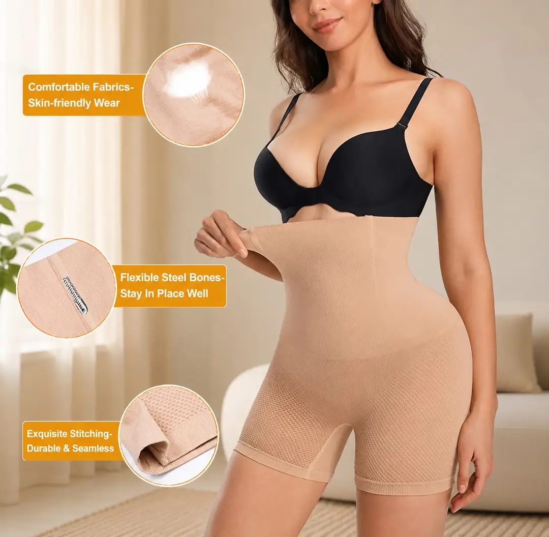 Women Shapewear Tummy Control Seamless Half Body Shaper Slimming Bodysuit Bamboo Body Shaper