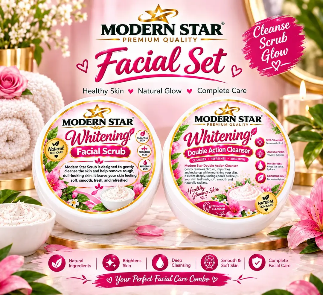 Facial kit whitening facial Scrub and double action cleanser