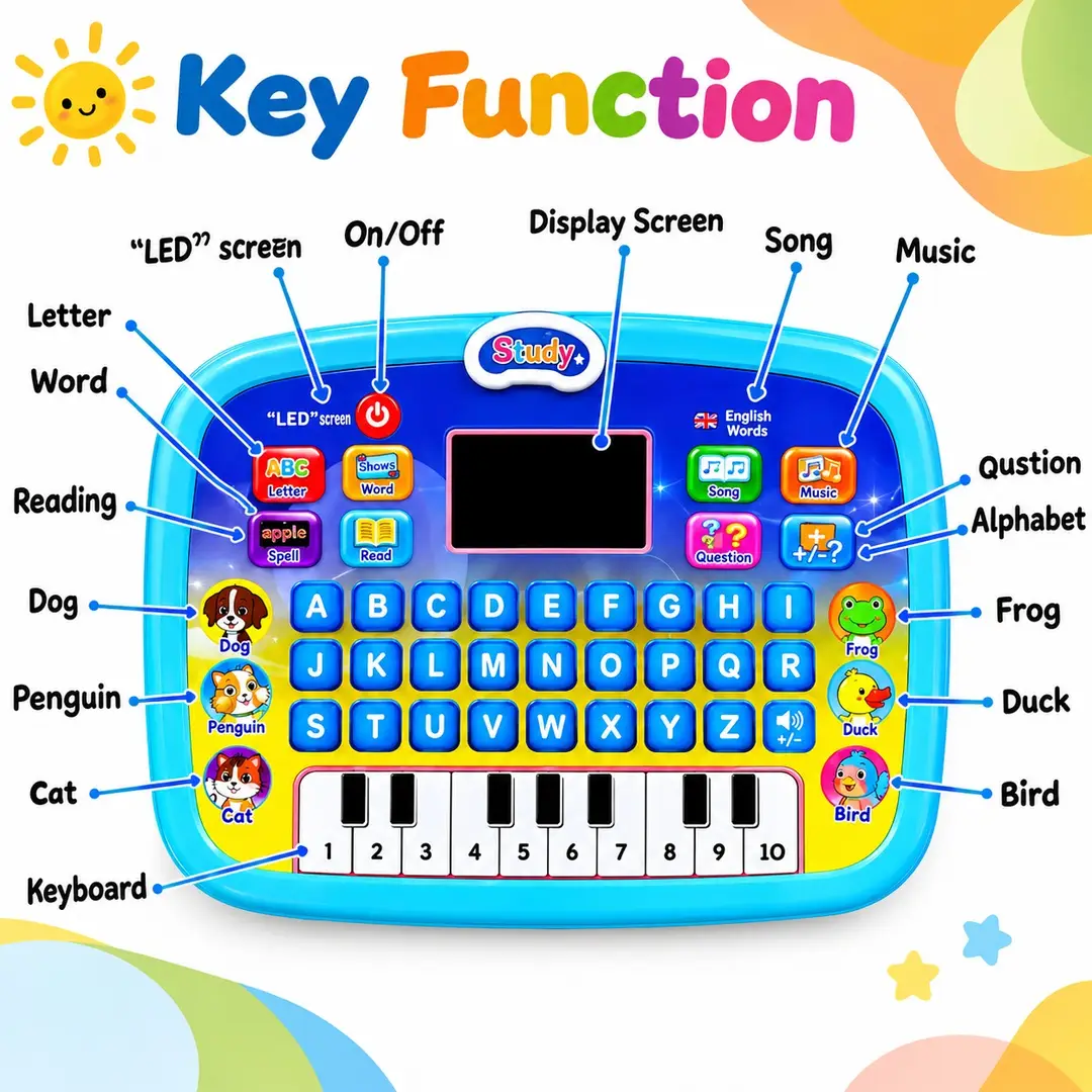 Girl's Plastic Animals Learning Laptop 1