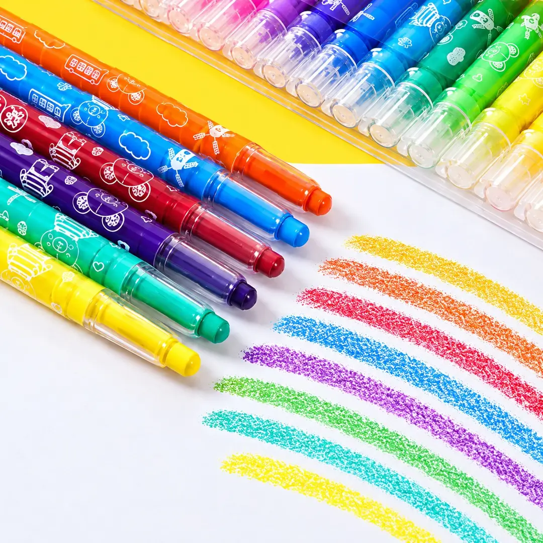 12 Pcs Colorful Erasable Crayons Set