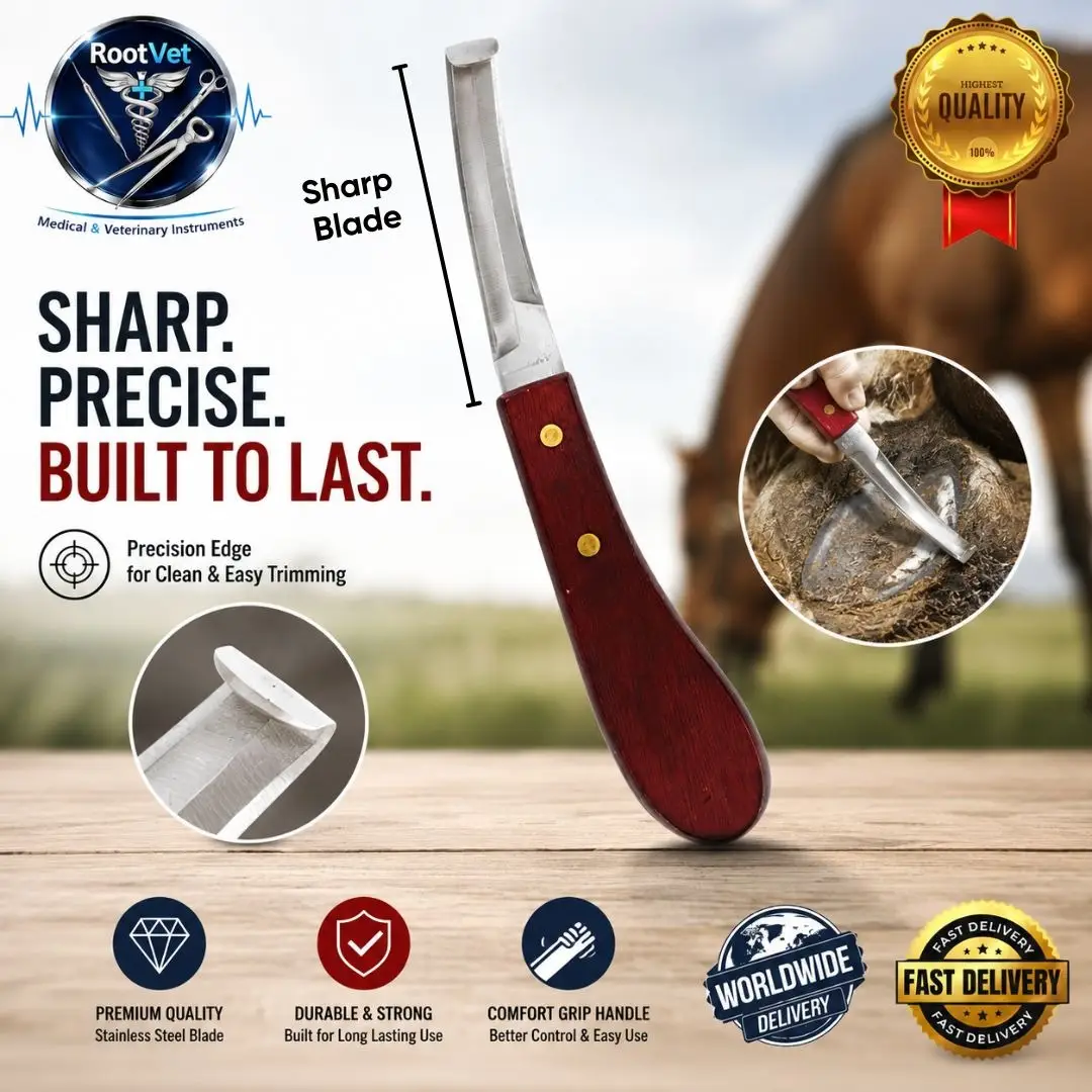 Hoof Knife Farrier Tool Premium Stainless Steel Double Blade