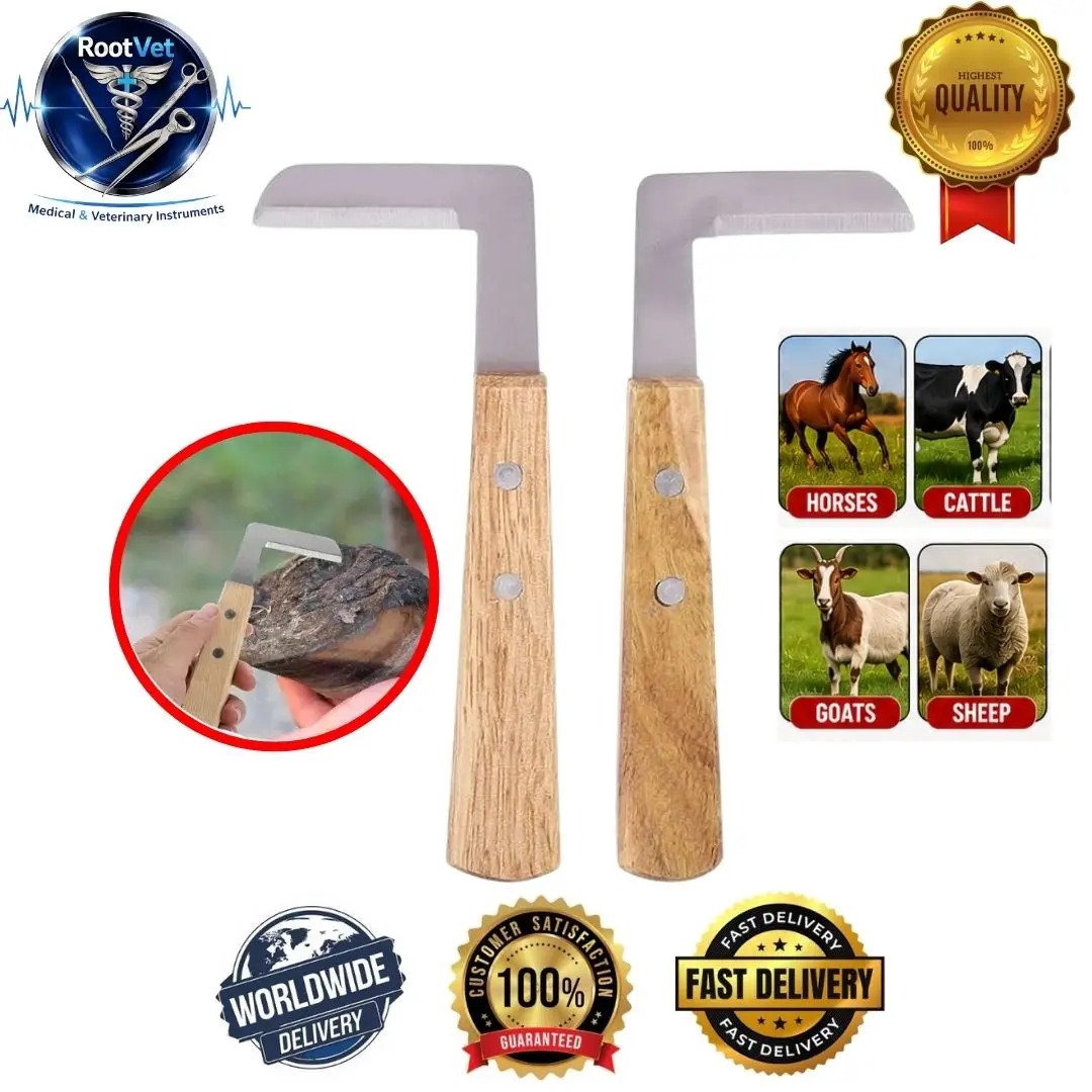 Farrier Hoof Knife Set | Straight & L Shape Trimming Knife