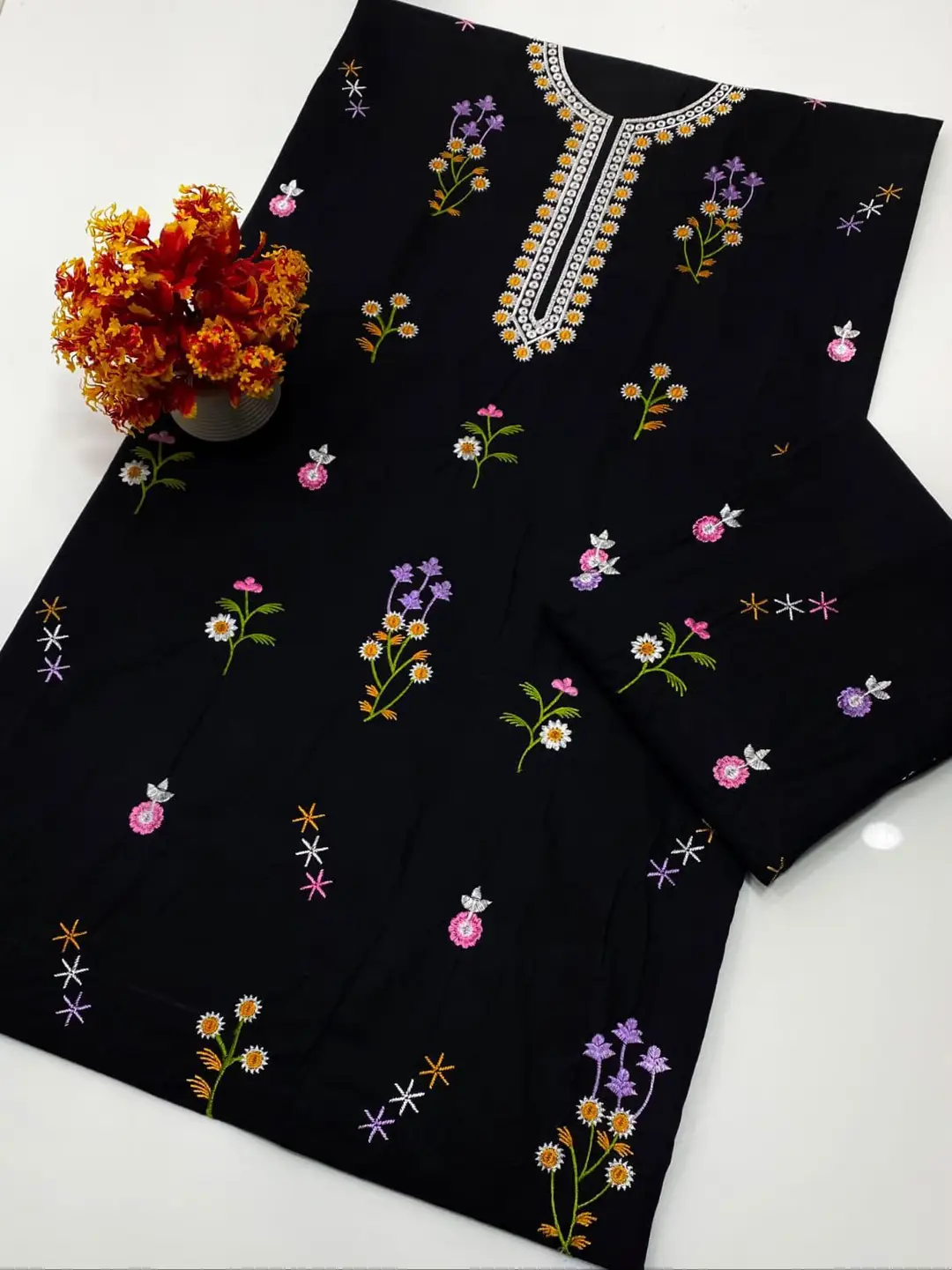 2 Pcs Women's Unstitched Embroidered Suit
