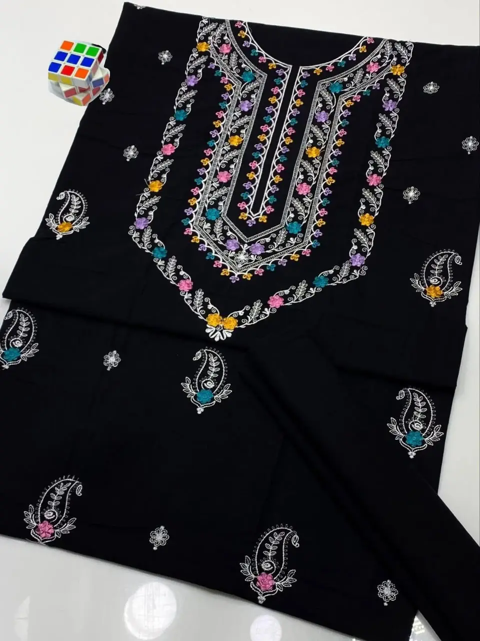 2 Pcs Women's Unstitched Embroidered Suit