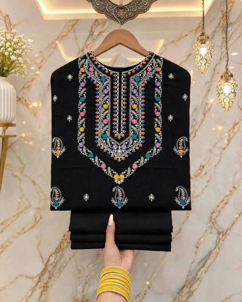 2 Pcs Women's Unstitched Embroidered Suit