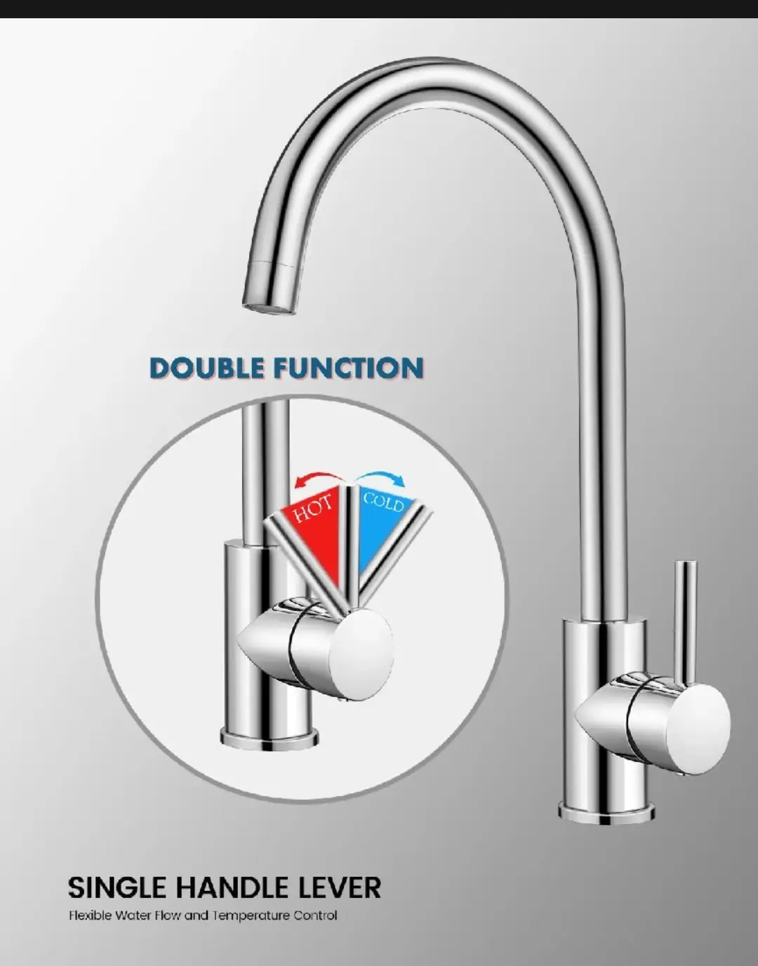 Premium Stainless Steel Matte Finish Kitchen Sink Faucet Tap