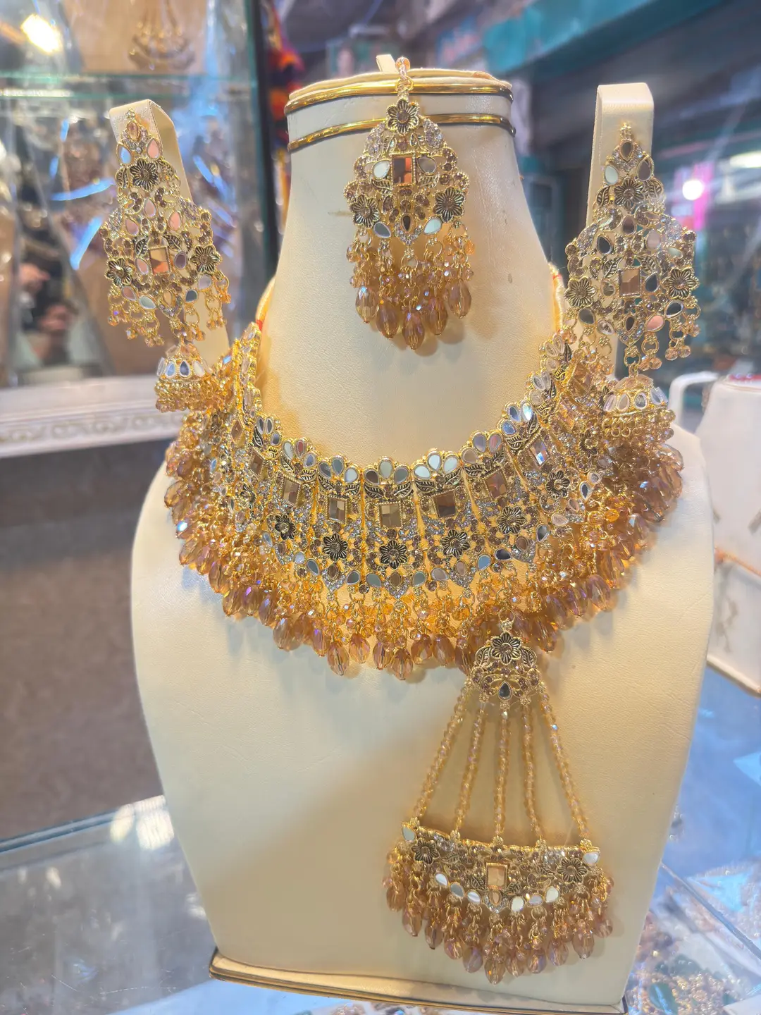 Bridal Gold Plated Zircon Necklace Set