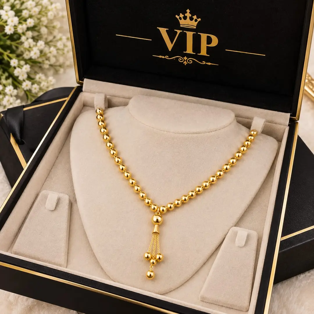 Ball Design 1 Carat Gold Plated Crystal Mala Set