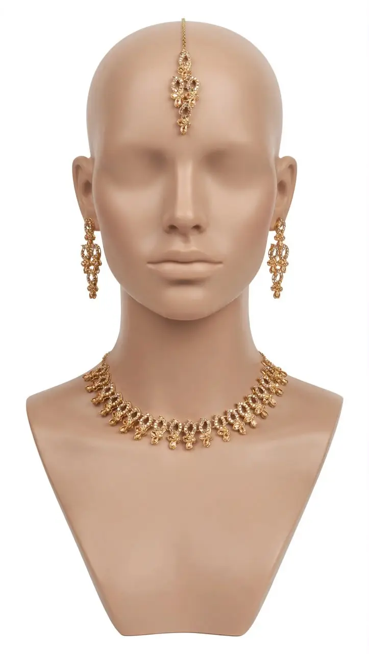 Fancy Gold Plated Zircon Necklace Set