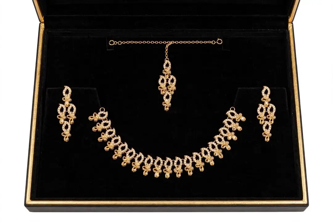 Fancy Gold Plated Zircon Necklace Set