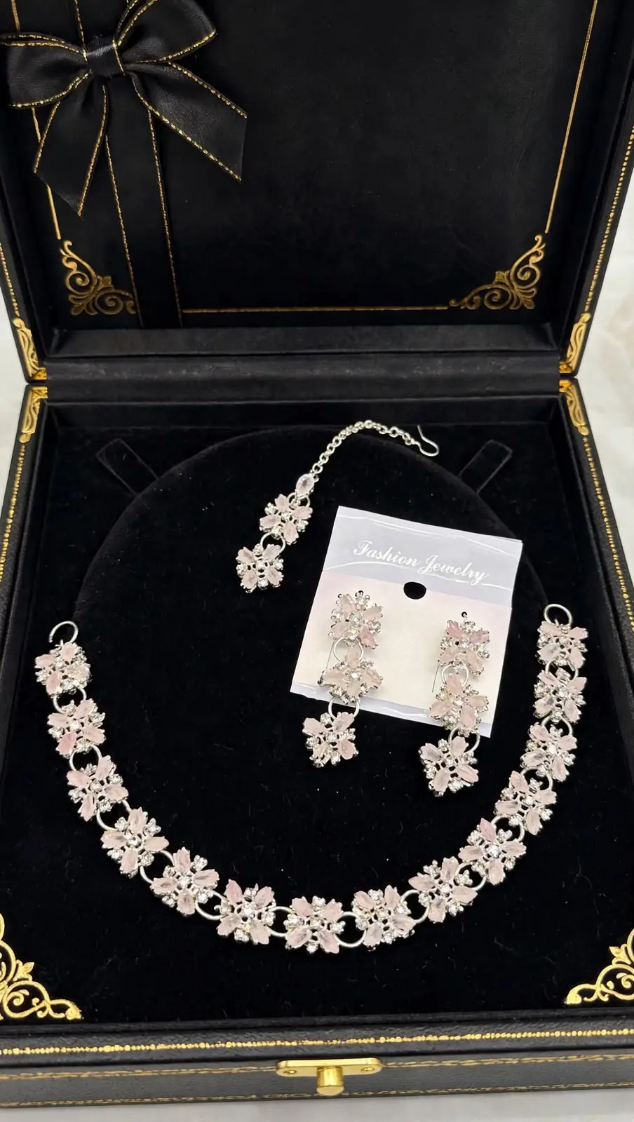 Fancy Silver Plated Zircon Necklace Set