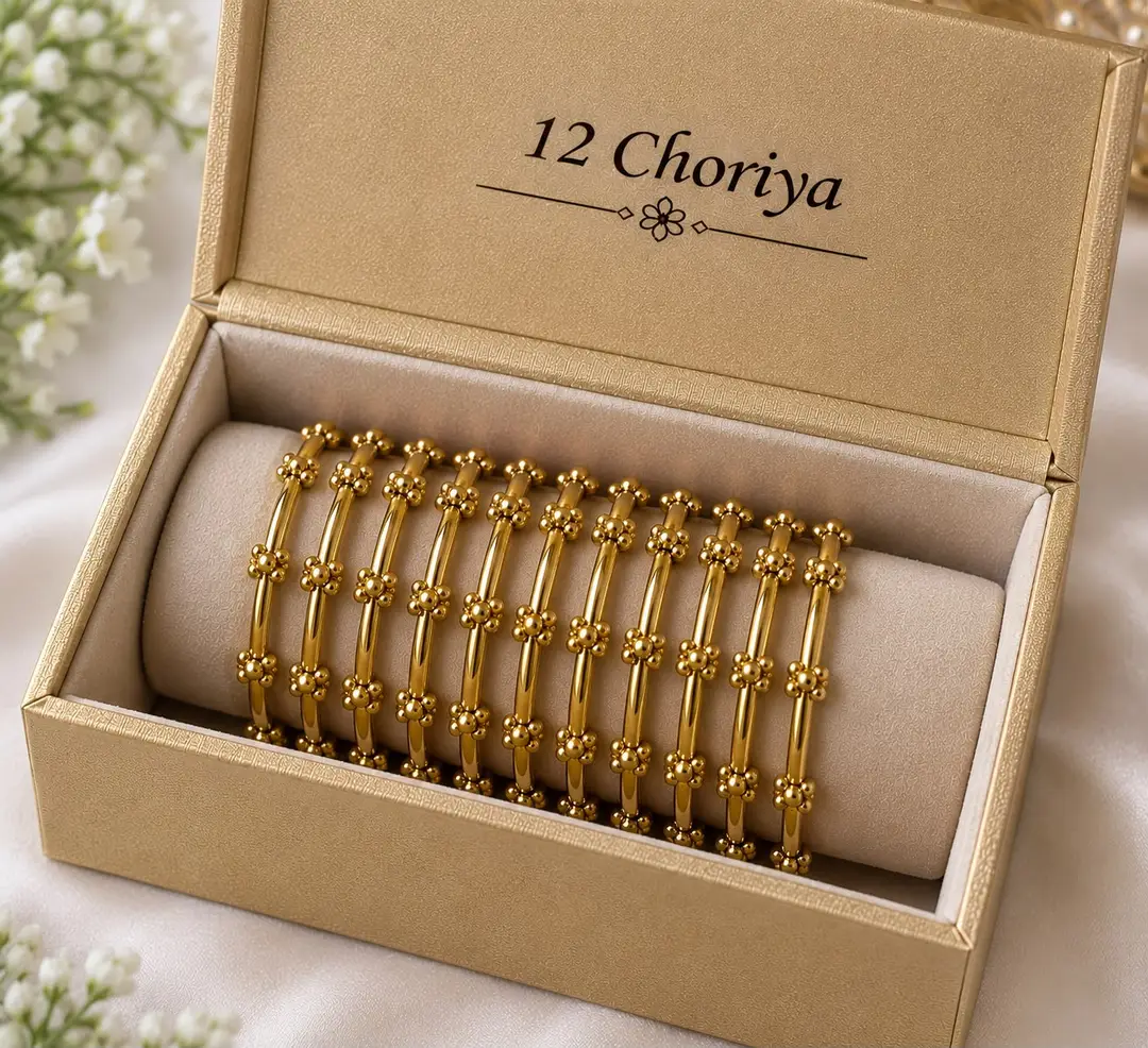 12 Pcs Funky Antique Plated Crystal Plain Bangle