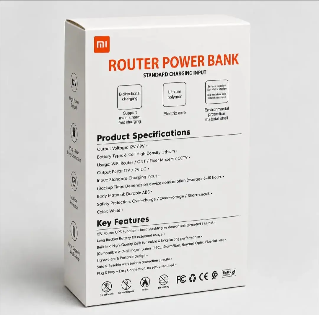 Wi-Fi Routers Power Bank Xiaomi Mi 20000 mAh 12V