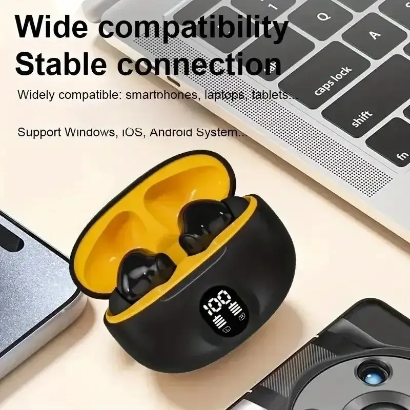 Black Long-Lasting Battery With Fast Charge 5.2 Earbuds