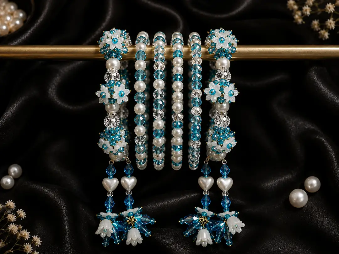28 Pcs Acrylic Plated Crystal Kara Bangle