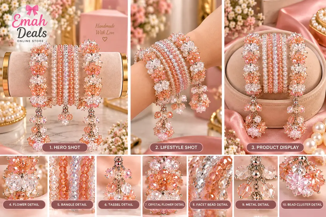 28 Pcs Charms Hanging Acrylic Plated Crystal Kara Bangle