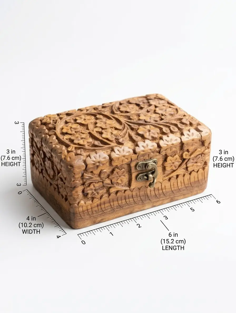 Wooden jewelry box 4x6 inches