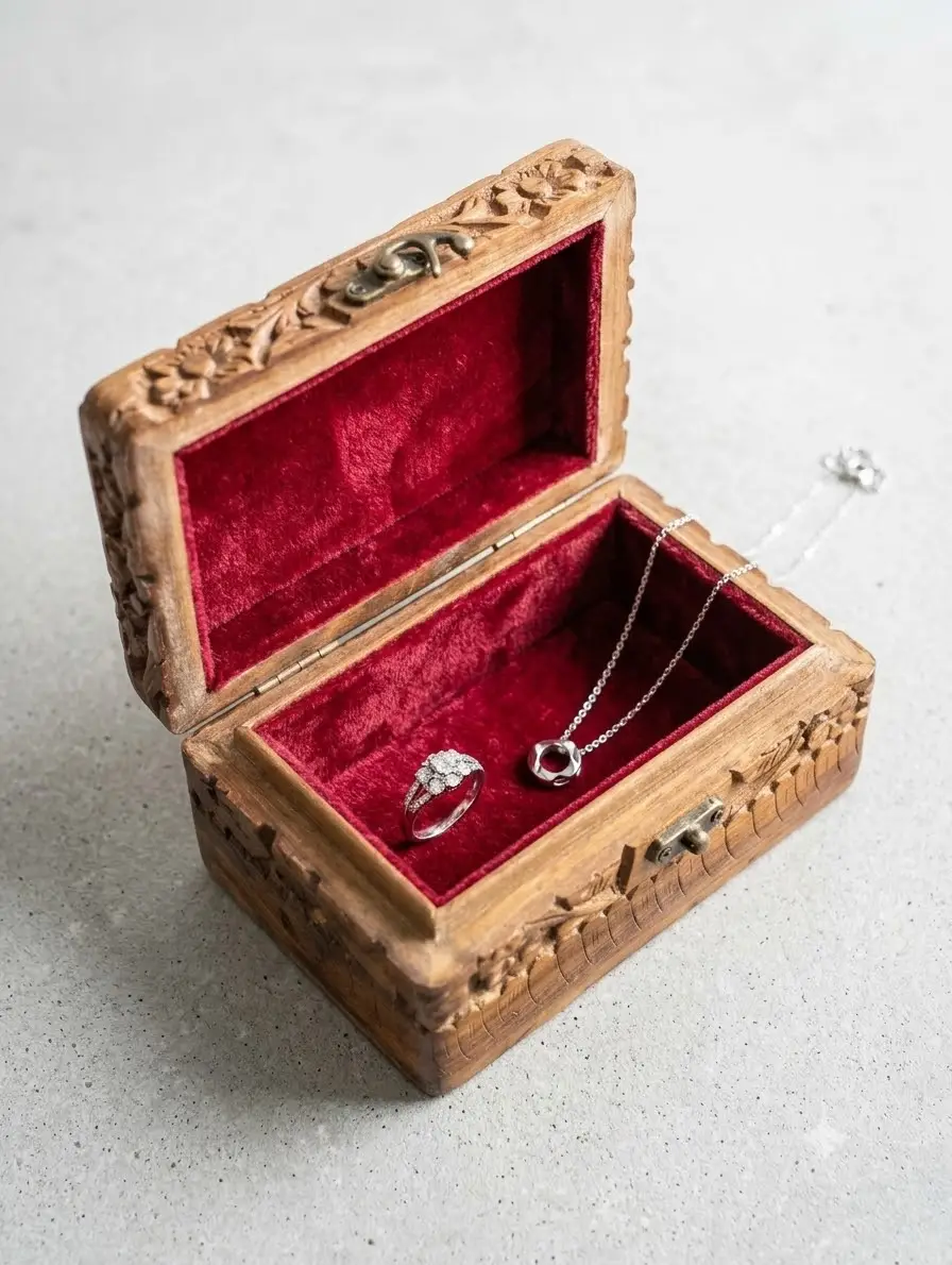 Wooden jewelry box 4x6 inches