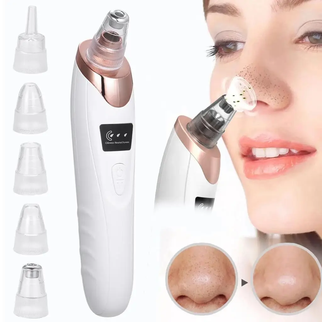 Rechargeable 5-in-1 Electric Blackhead Remover Machine & Pore Cleaner Vacuum
