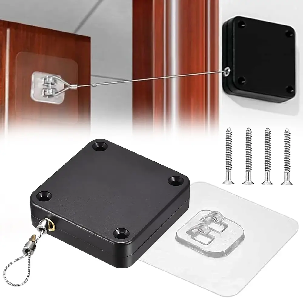 Automatic Door Closer Black Stainless Steel Spring
