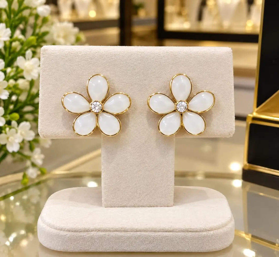 Bridal Antique Plated Artificial Stones Earrings