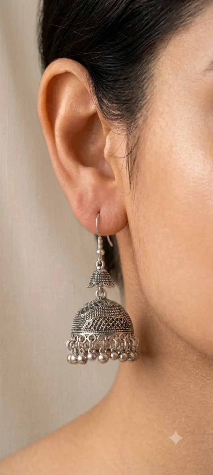 Antique Dual-Tier Jhumka Earrings