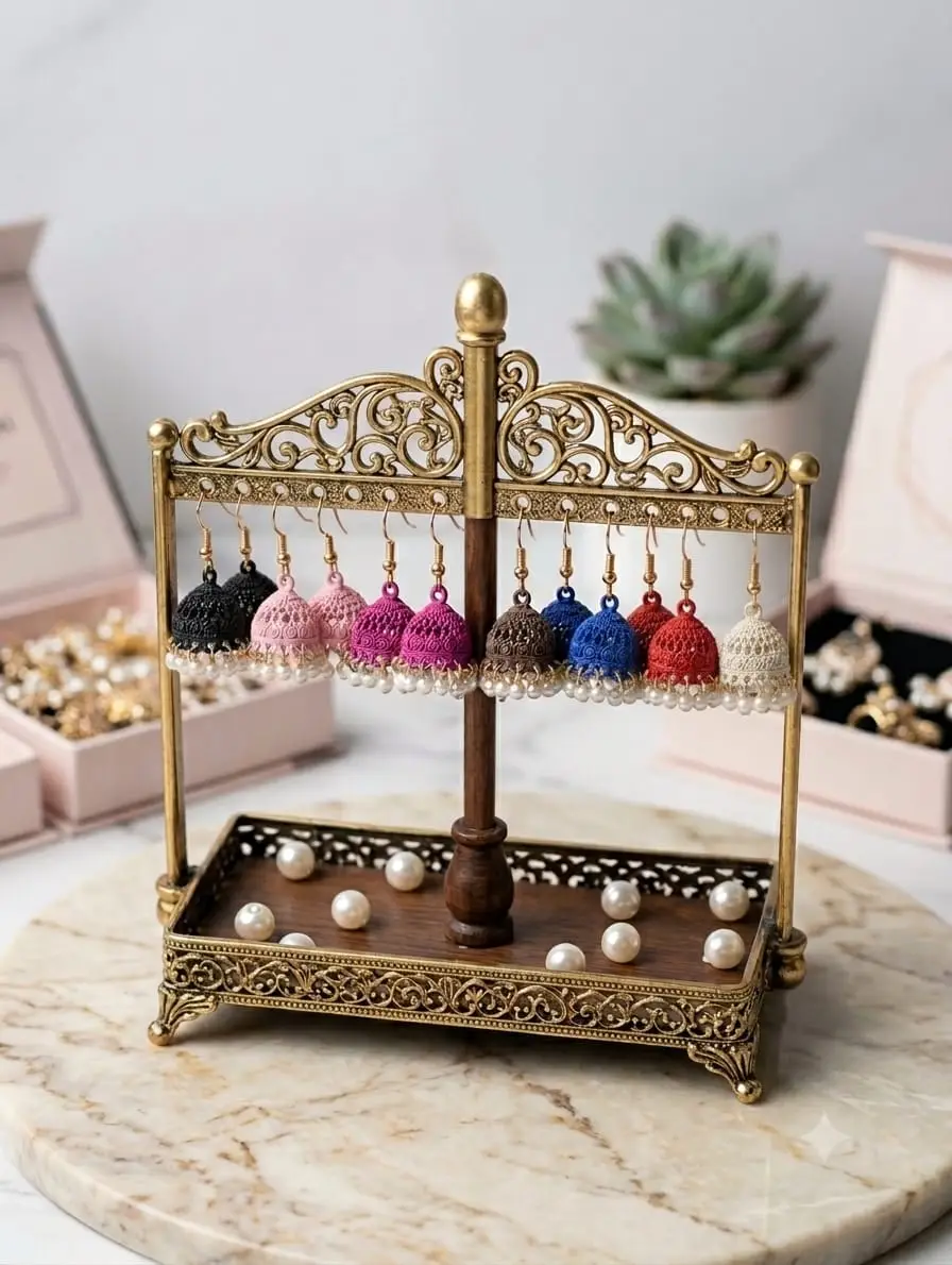 Multicolor Silk Thread Pearl Jhumkas