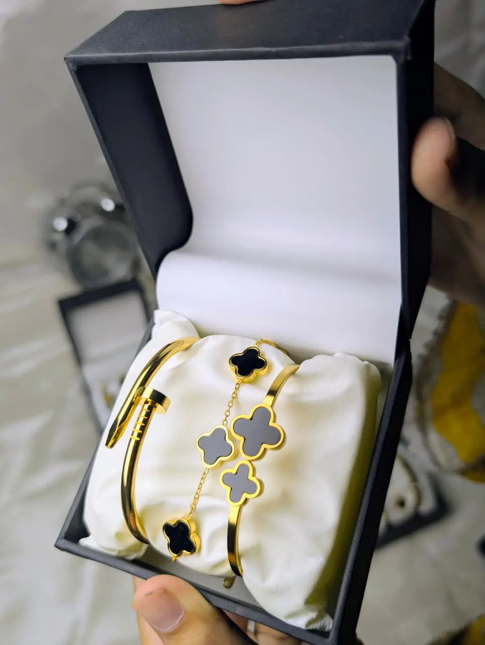 3 Pcs Gold Plated Kara Bracelet