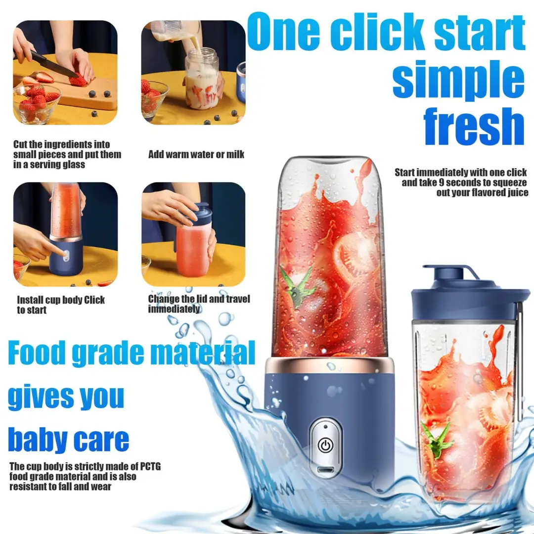 Rechargeable Blue Juicer Blender for Home & Travel