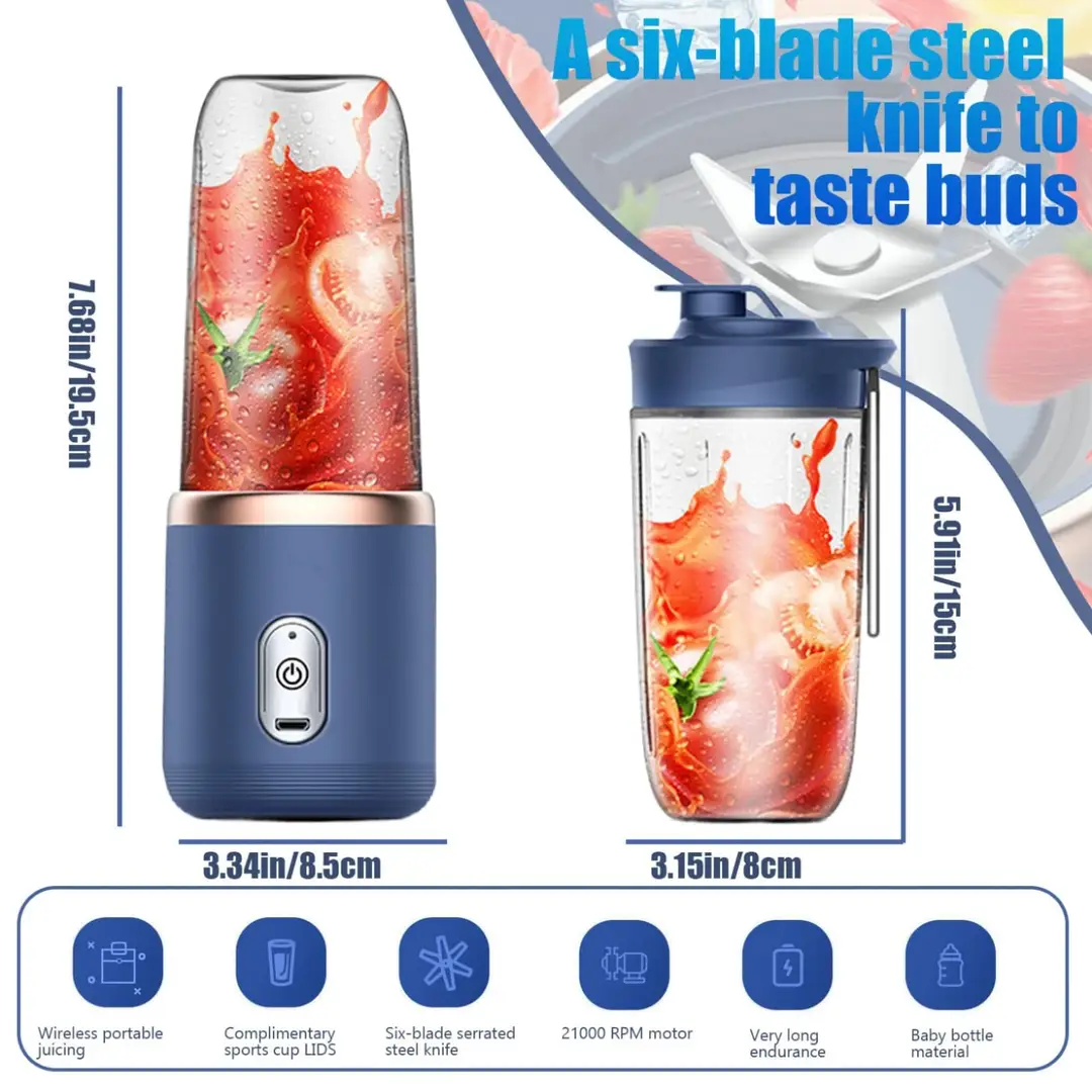 Rechargeable Blue Juicer Blender for Home & Travel