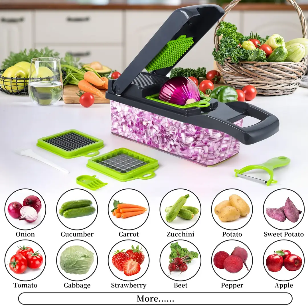 16-Piece Vegetable Cutter with Chopping Blades Set