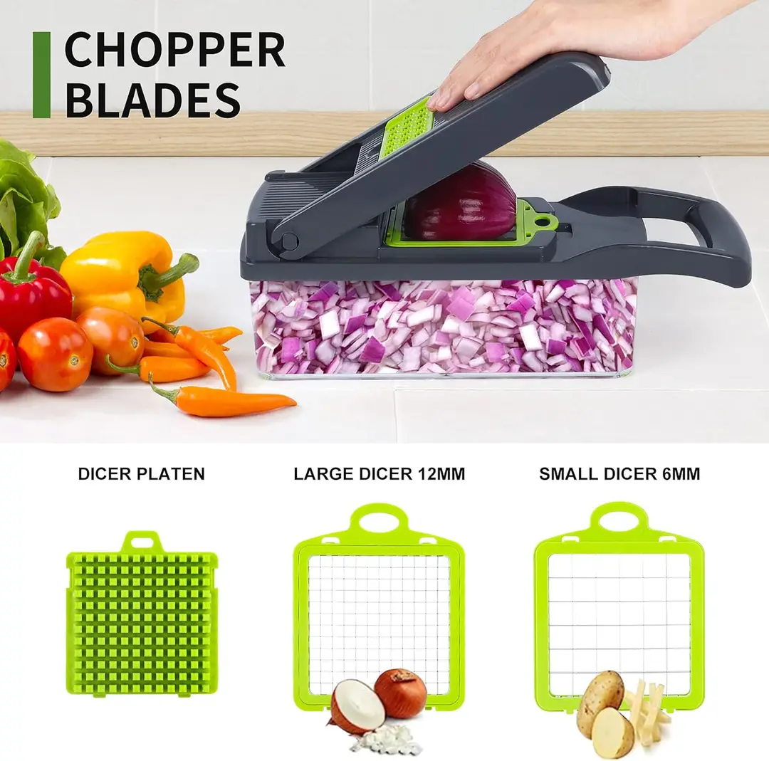 16-Piece Vegetable Cutter with Chopping Blades Set