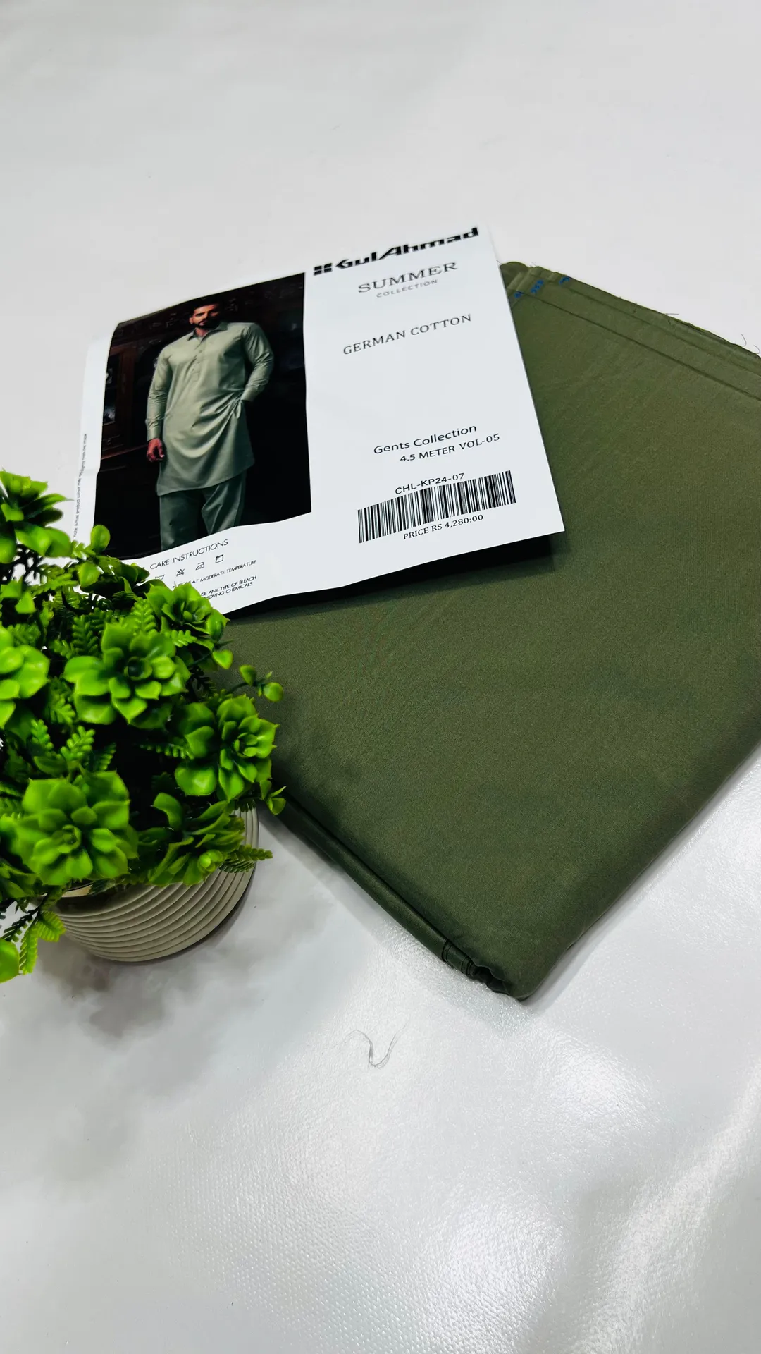 Men Green Cotton Kurta Pajama Suit Summer