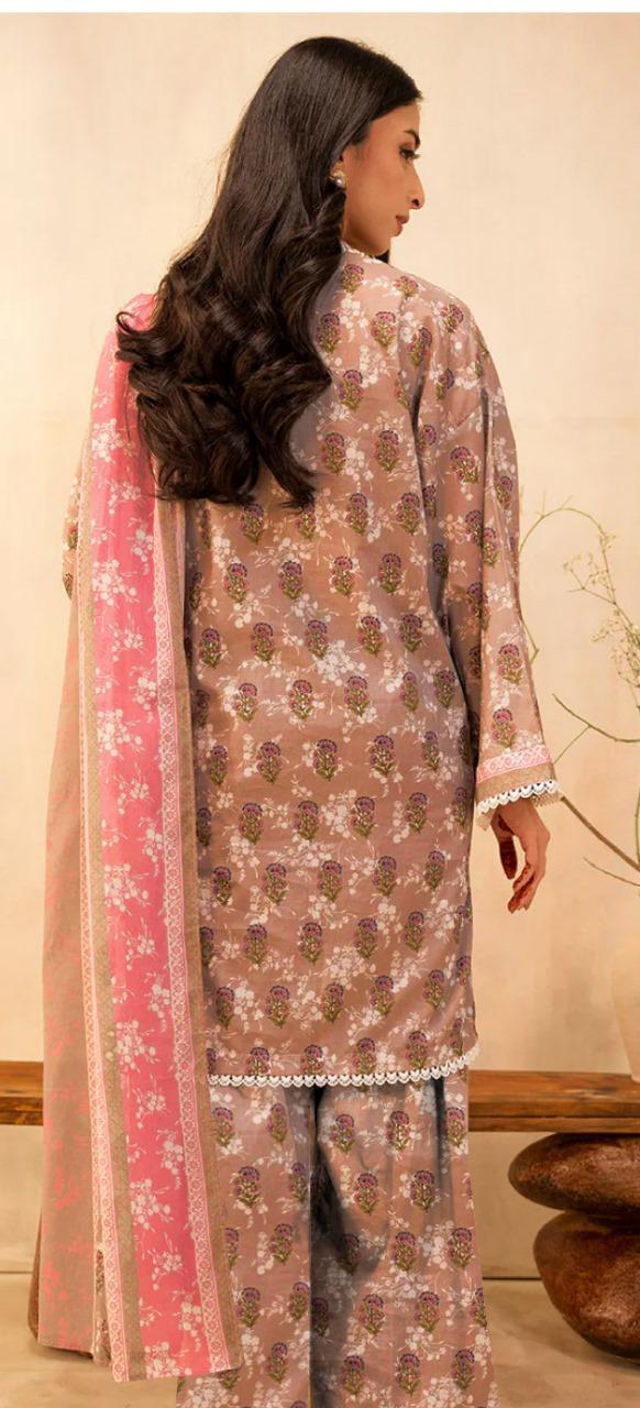 Stylish Floral Printed 3-Piece Lawn Suit for Women