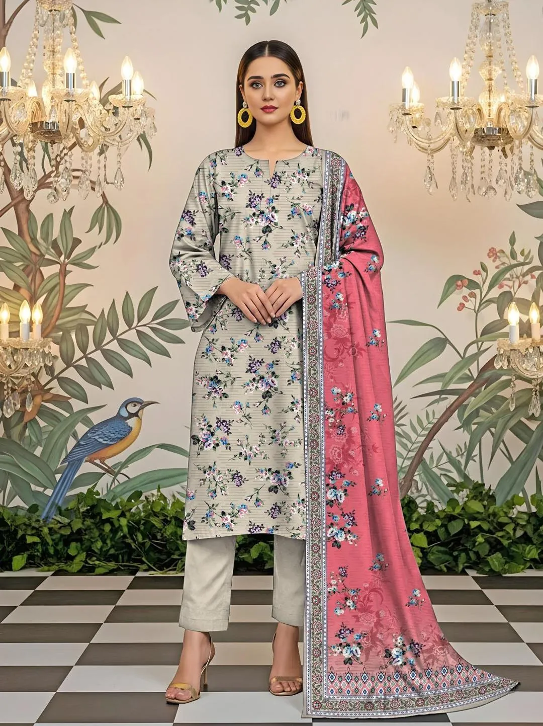 Unstitched Floral Printed Suit for Women Eid Summer Wear