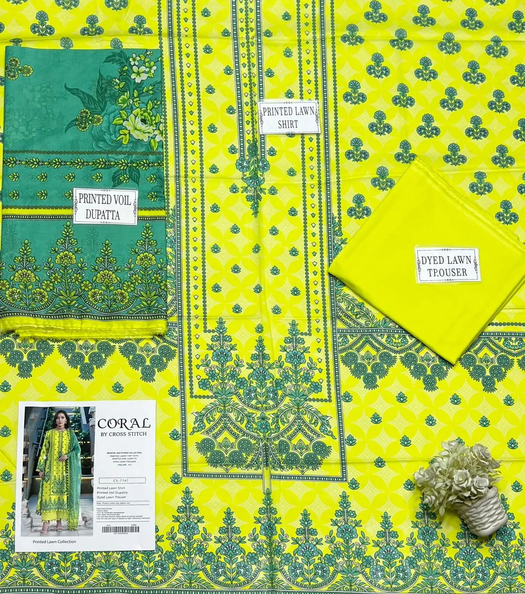 Green Printed Lawn 3-Piece Suit for Women