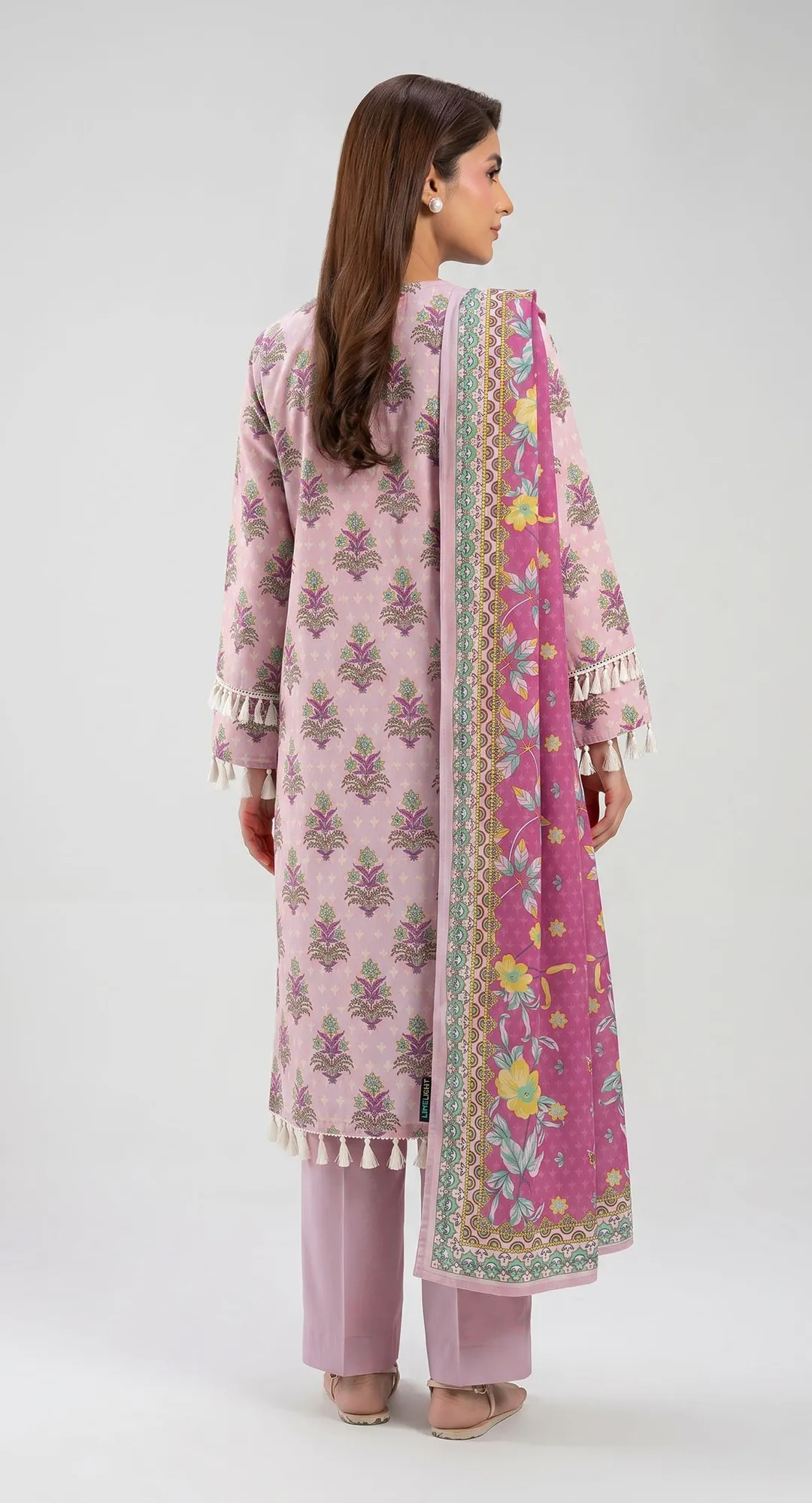 Pink Printed 3-Piece Lawn Suit with Dupatta for Women