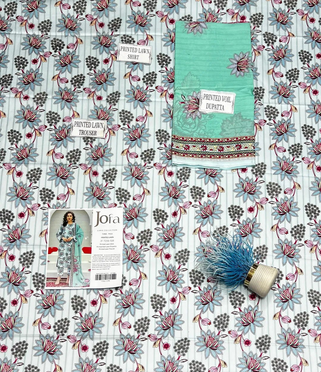 Women's 3-Piece Printed Lawn Suit Off White