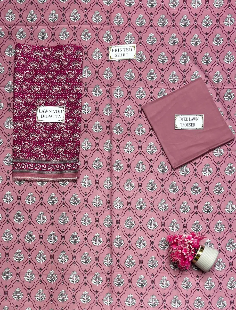 3 Pcs Women's Unstitched Printed Suit