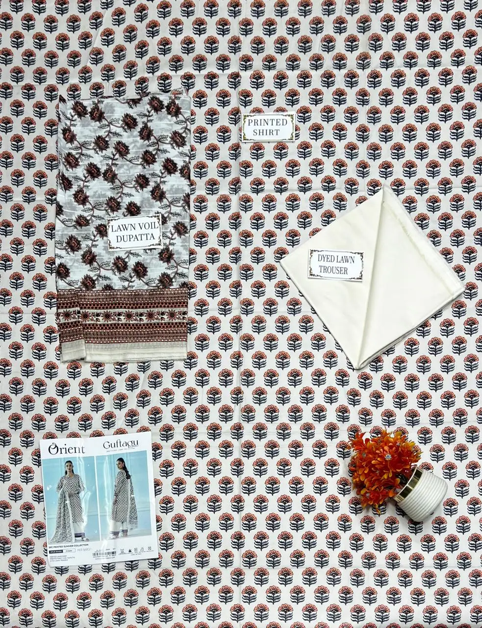 3 Pcs Women's Unstitched Printed Suit