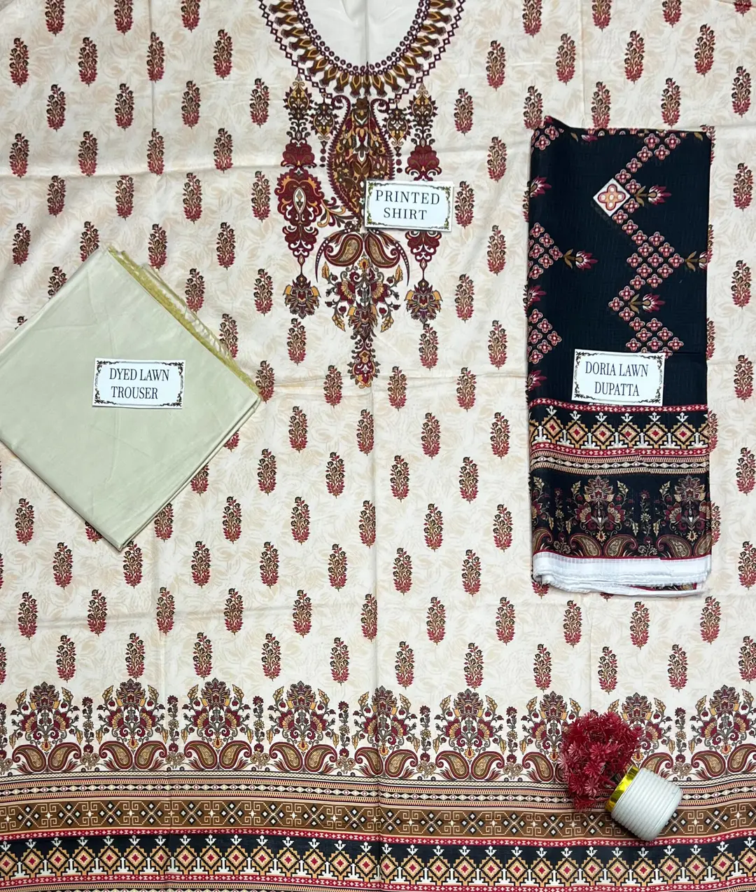 3 Pcs Women's Unstitched Printed Suit