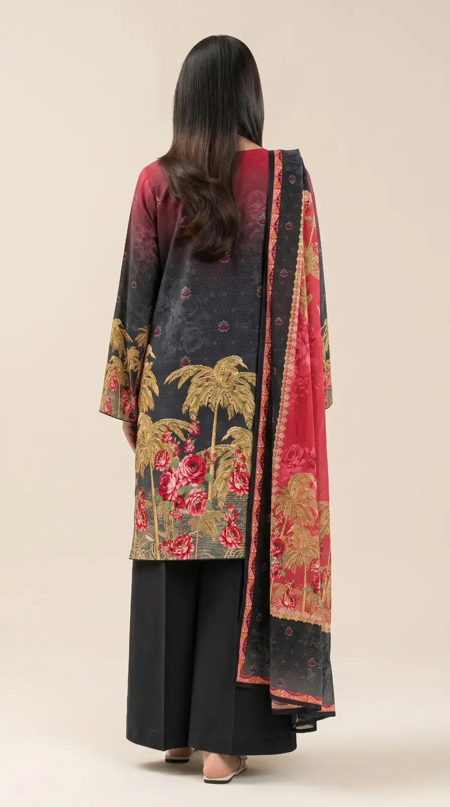 3 Pcs Women's Unstitched Printed Suit