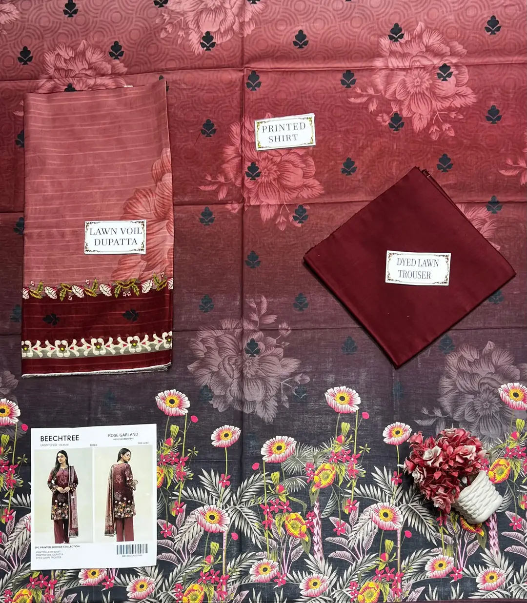 3 Pcs Women's Unstitched Printed Suit