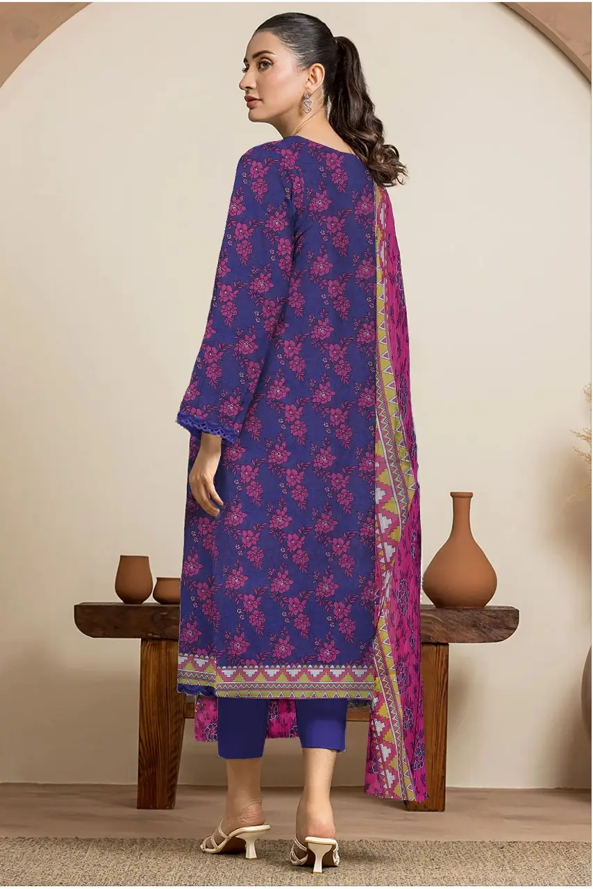 3 Pcs Women's Unstitched Printed Suit