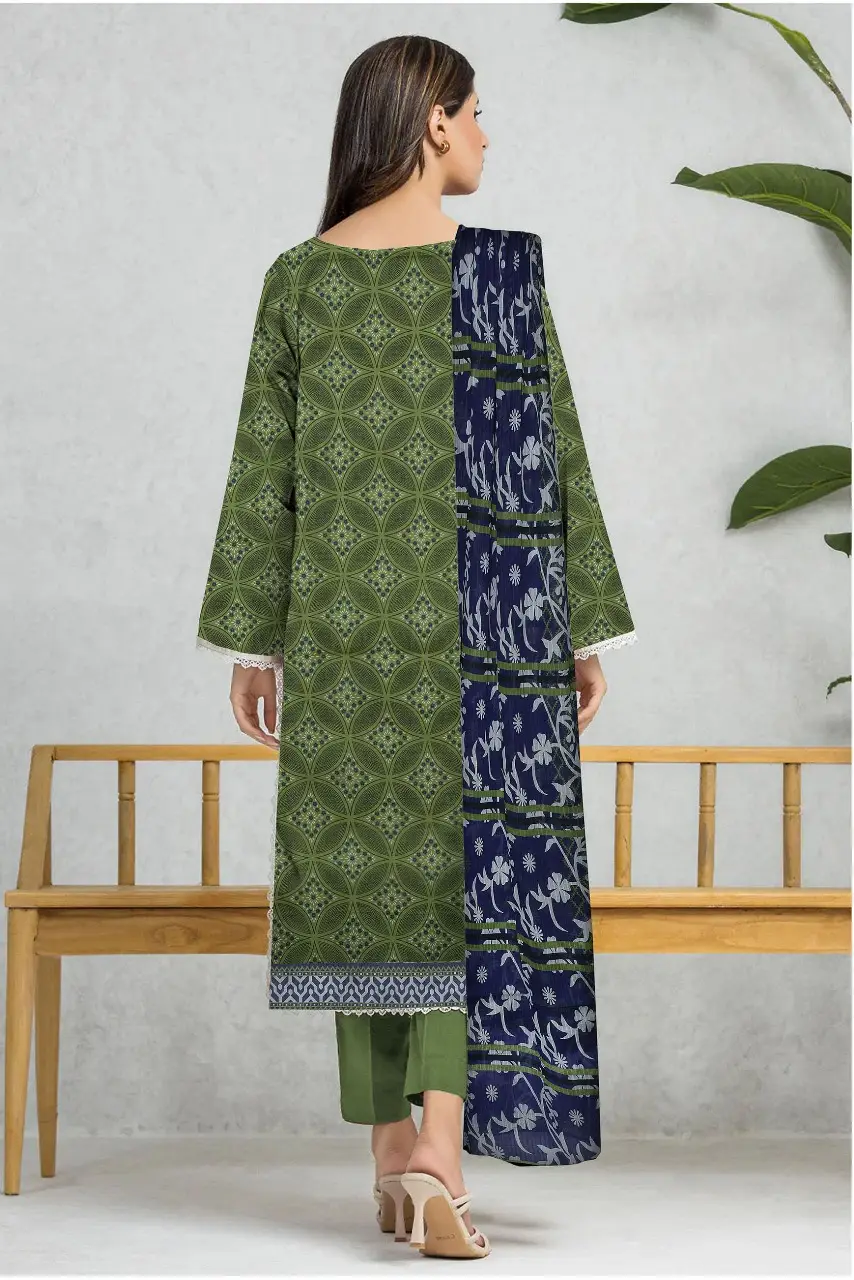 3 Pcs Women's Unstitched Printed Suit
