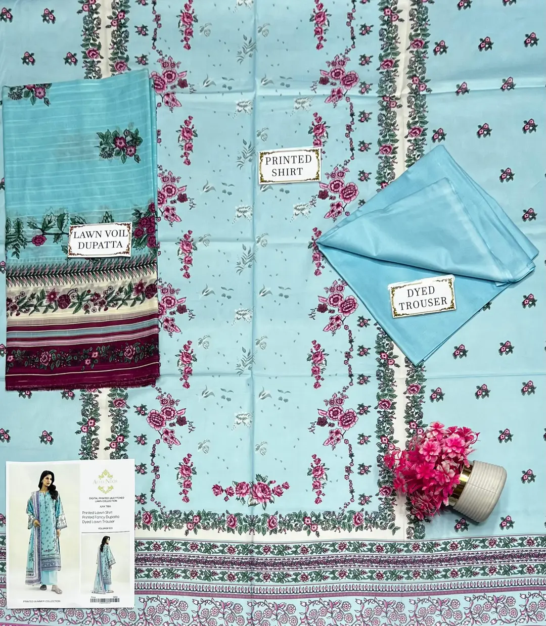 3 Pcs Women's Unstitched Printed Suit