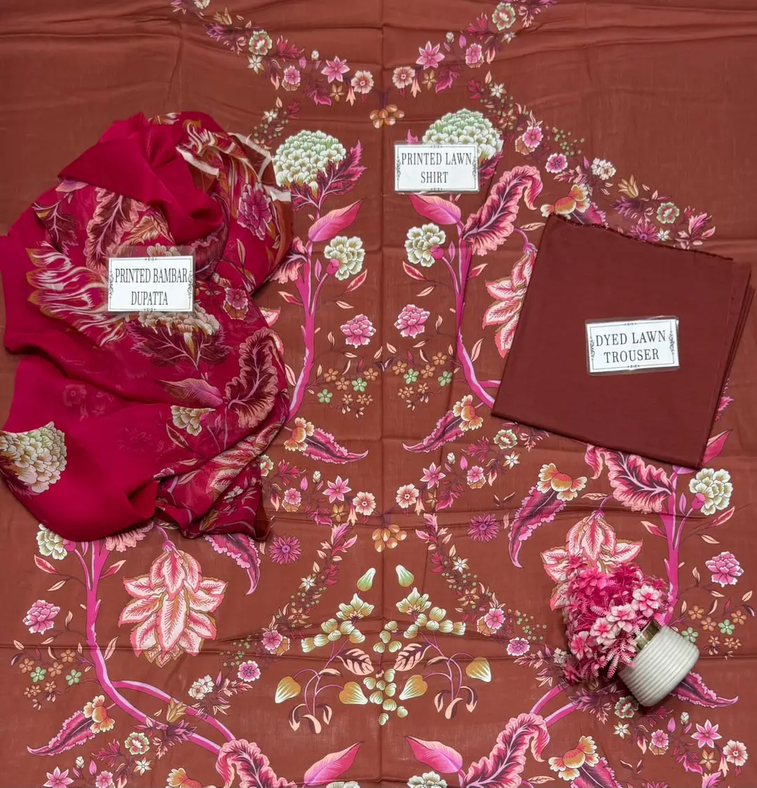 3 Pcs Women's Unstitched Printed Suit