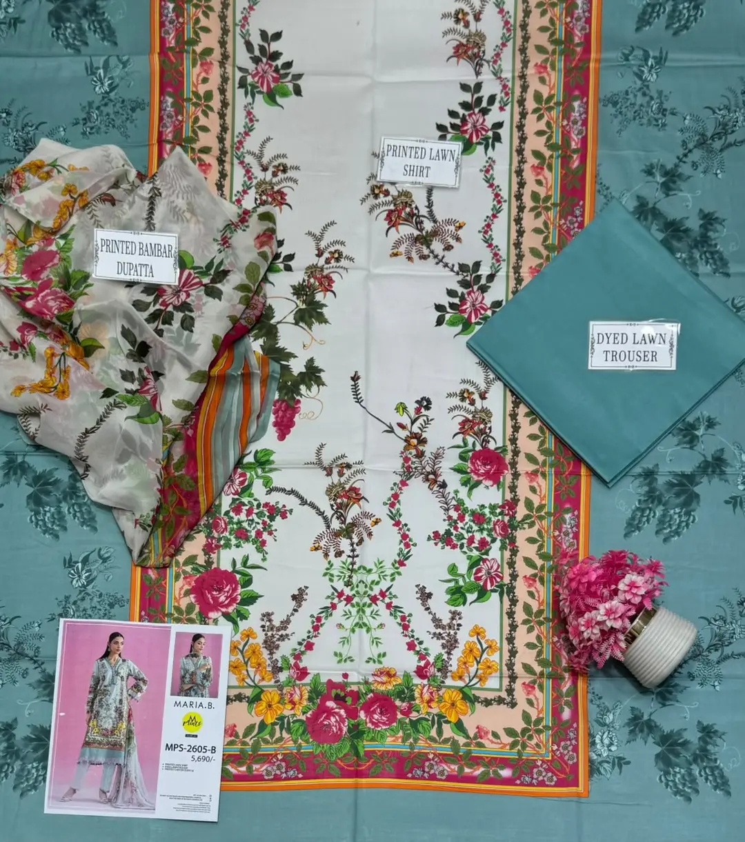 3 Pcs Women's Unstitched Printed Suit