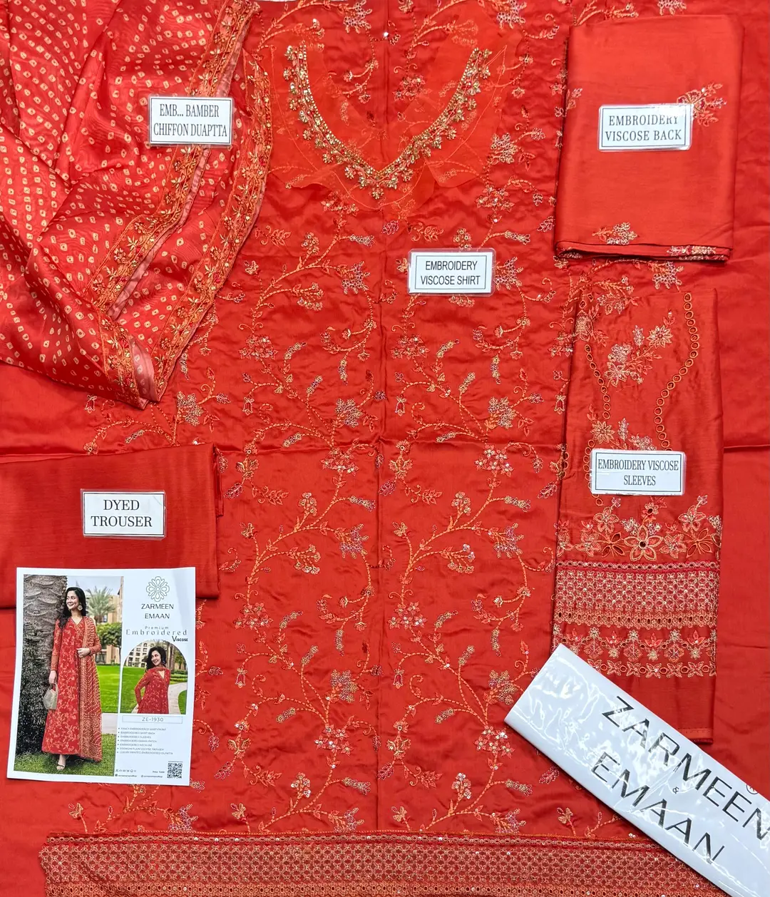 3 Pcs Women's Unstitched Embroidered Suit