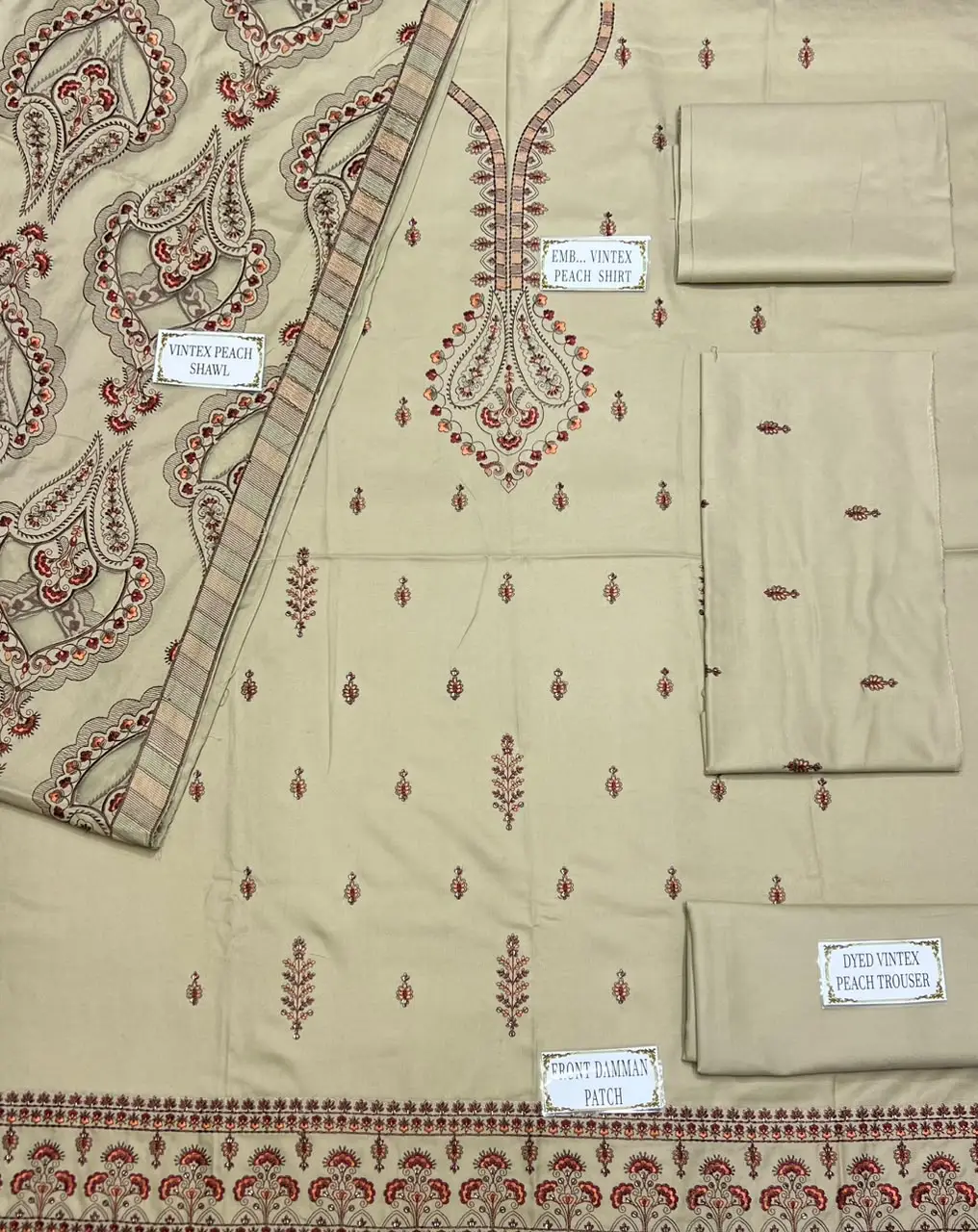 3 Pcs Women's Unstitched Plain Suit